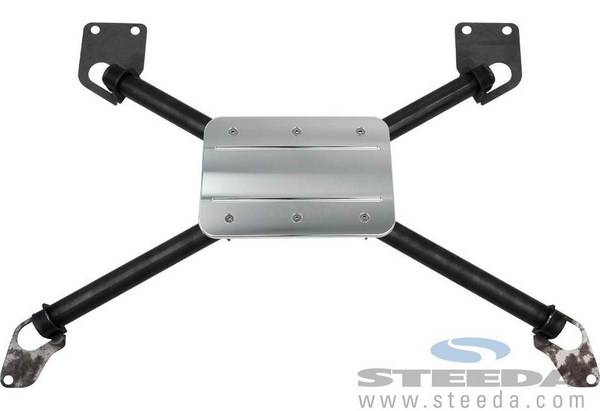 Rear Seat Chassis X-Brace - Black/Non-Engraved